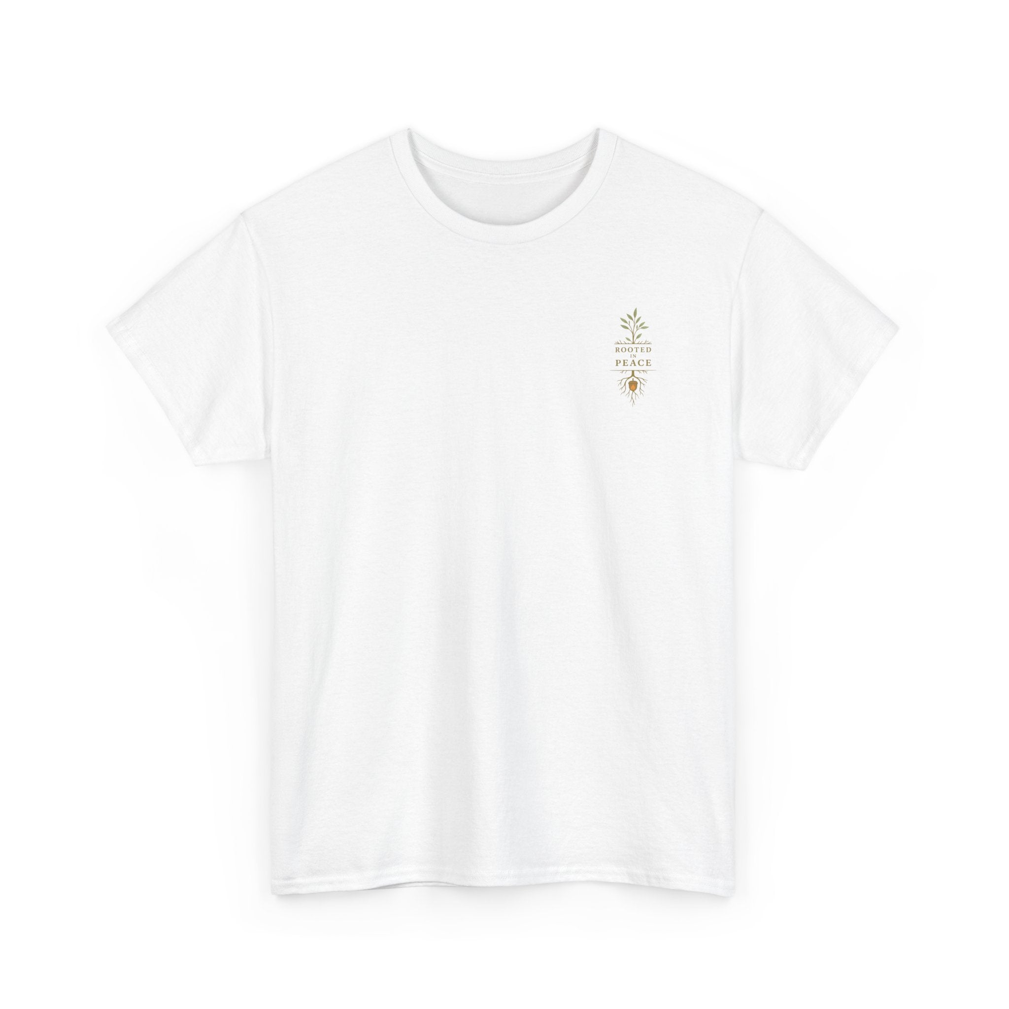 Rooted in Peace T-Shirt — Botanical Tree with Roots Graphic Tee