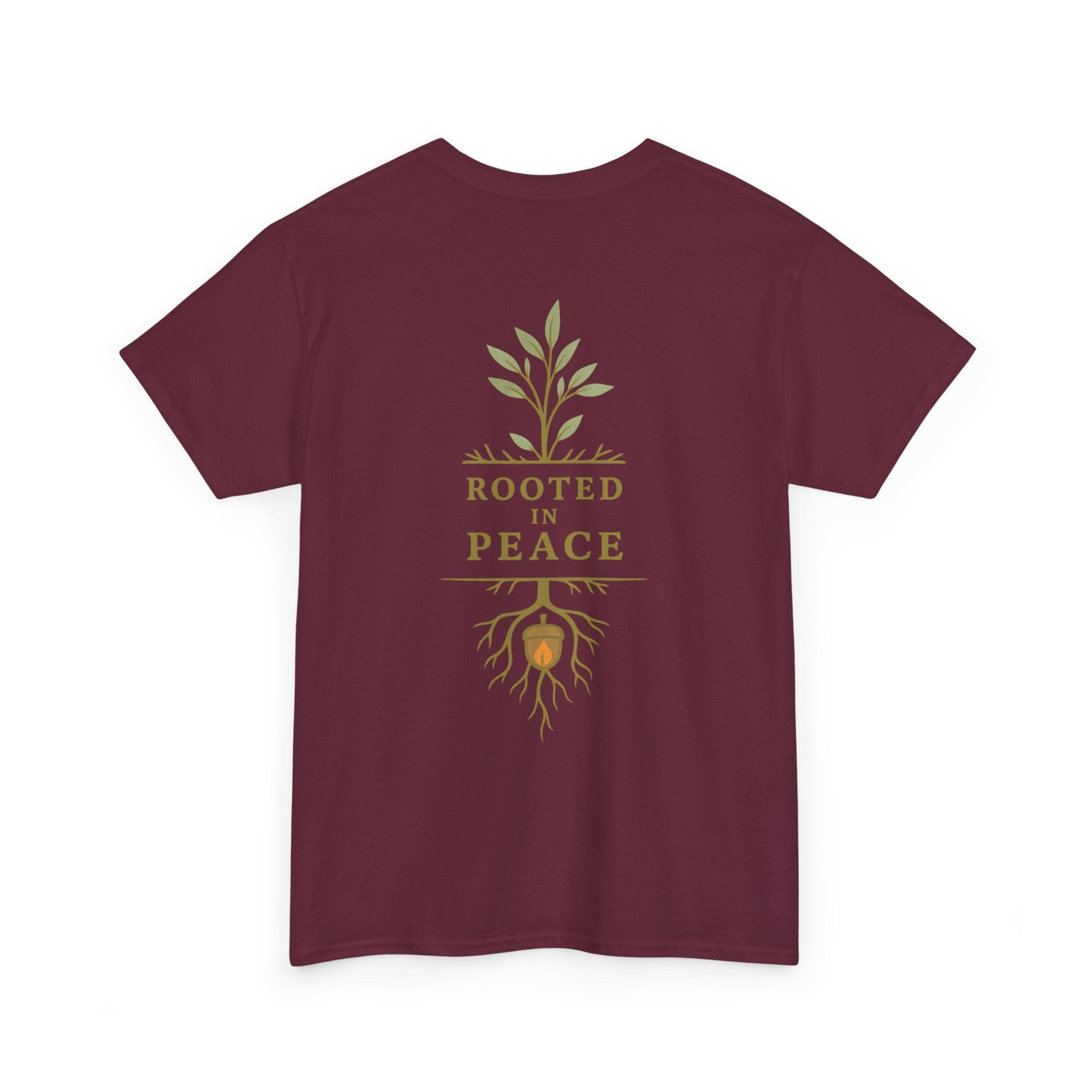 Rooted in Peace T-Shirt — Botanical Tree with Roots Graphic Tee