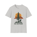 Go Outside T-Shirt — Outdoor Adventure Graphic Tee (Wolf, Mountains, Camping)
