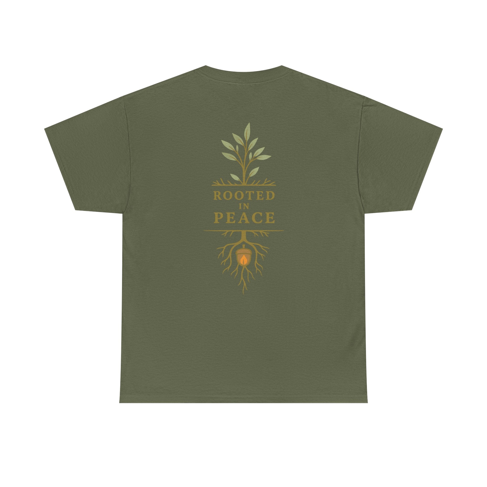 Rooted in Peace T-Shirt — Botanical Tree with Roots Graphic Tee