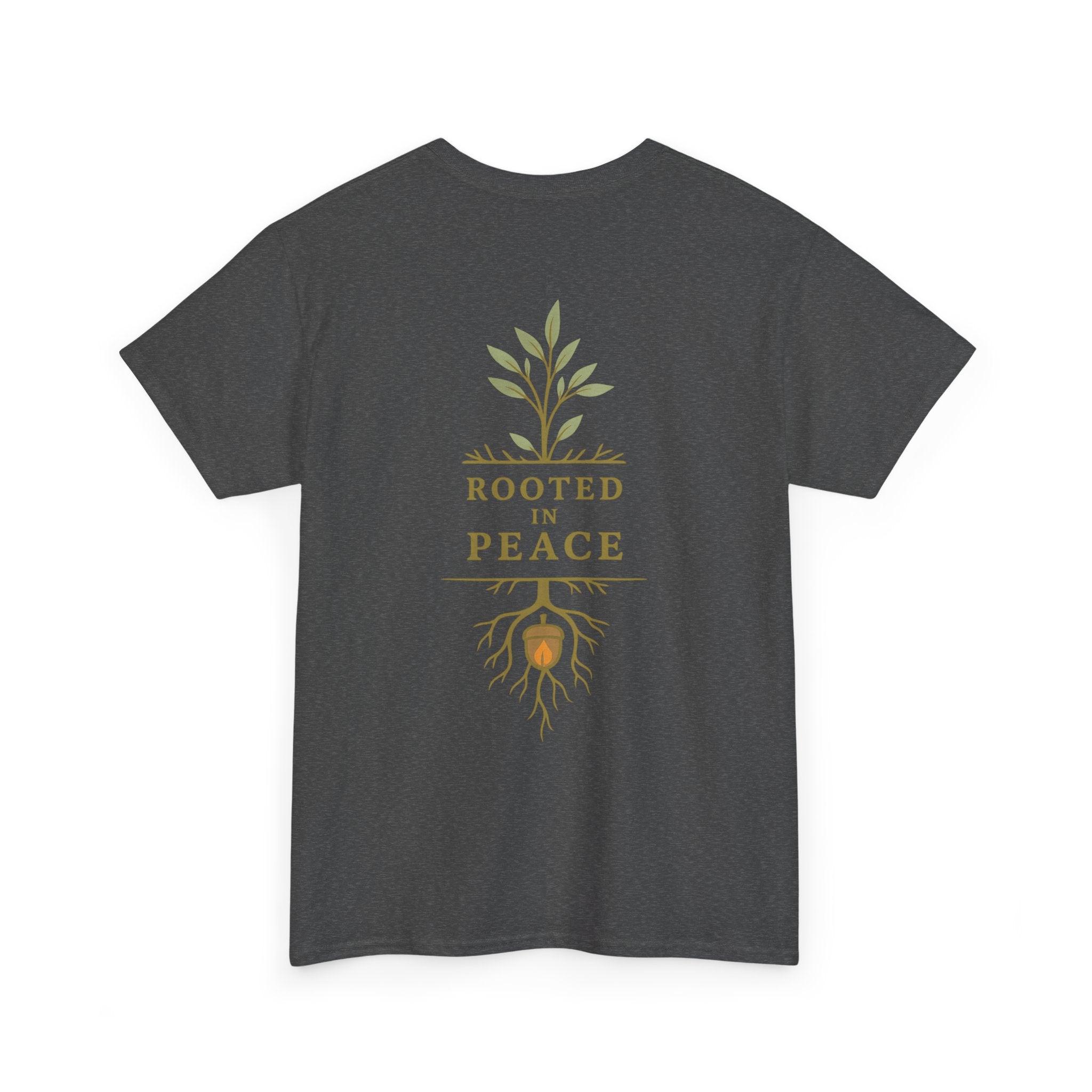 Rooted in Peace T-Shirt — Botanical Tree with Roots Graphic Tee