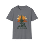 Go Outside T-Shirt — Outdoor Adventure Graphic Tee (Wolf, Mountains, Camping)