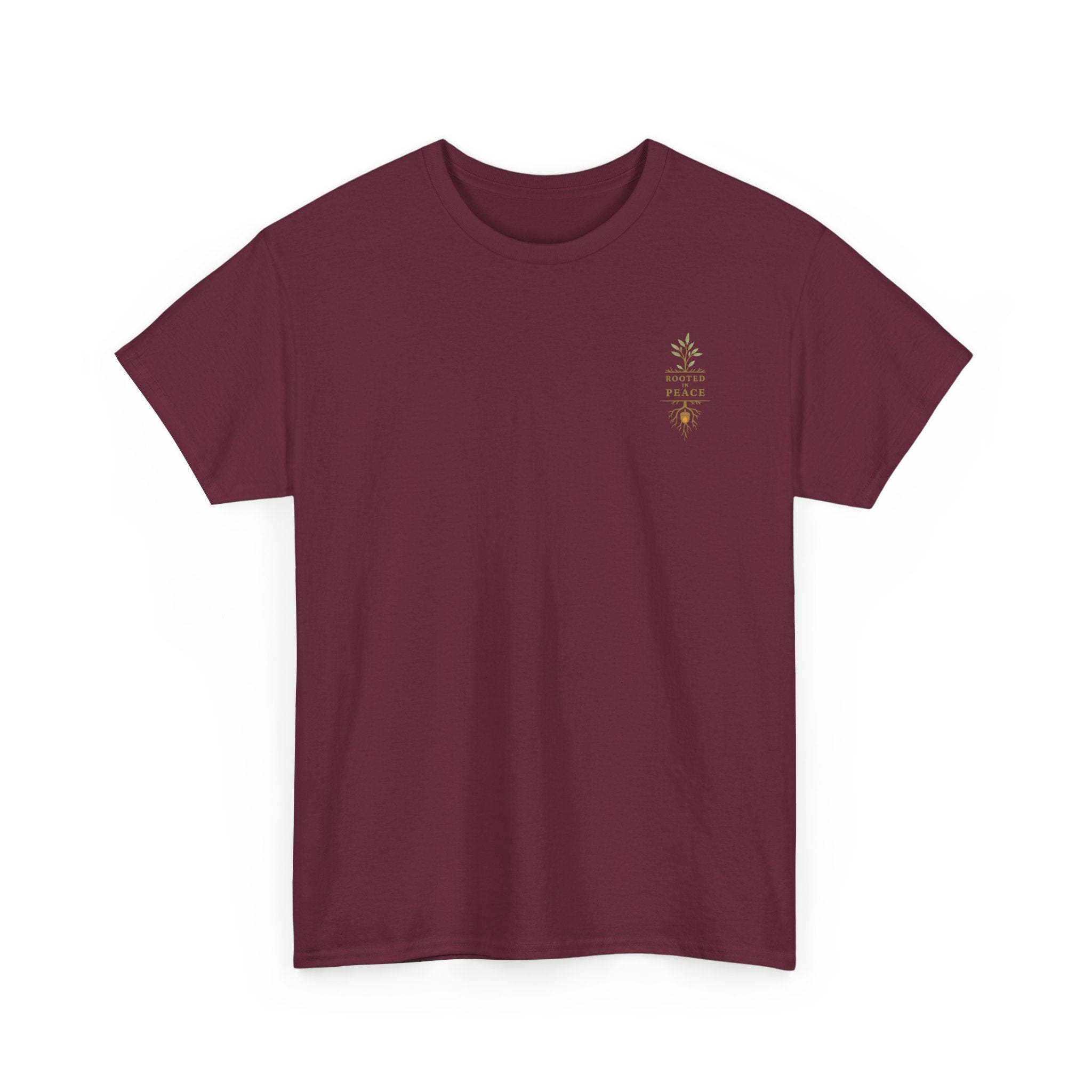 Rooted in Peace T-Shirt — Botanical Tree with Roots Graphic Tee