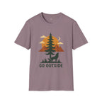 Go Outside T-Shirt — Outdoor Adventure Graphic Tee (Wolf, Mountains, Camping)