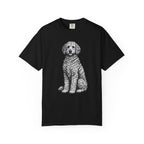 Doodle Sheepdog Graphic T-Shirt — Retro Rust Garment-Dyed Dog Tee