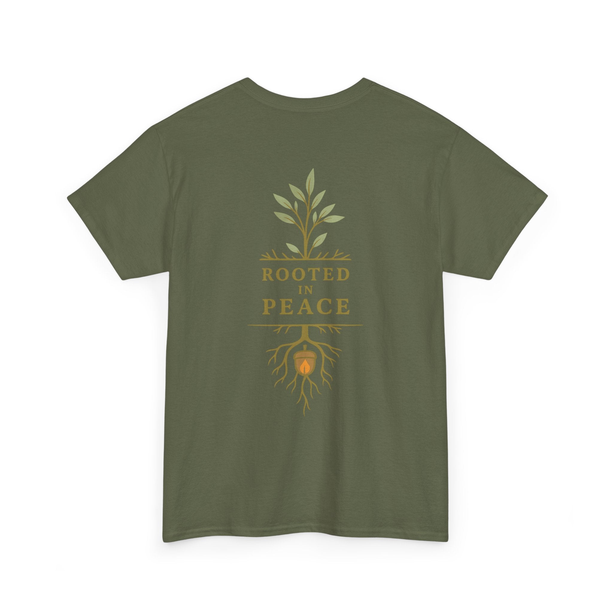 Rooted in Peace T-Shirt — Botanical Tree with Roots Graphic Tee