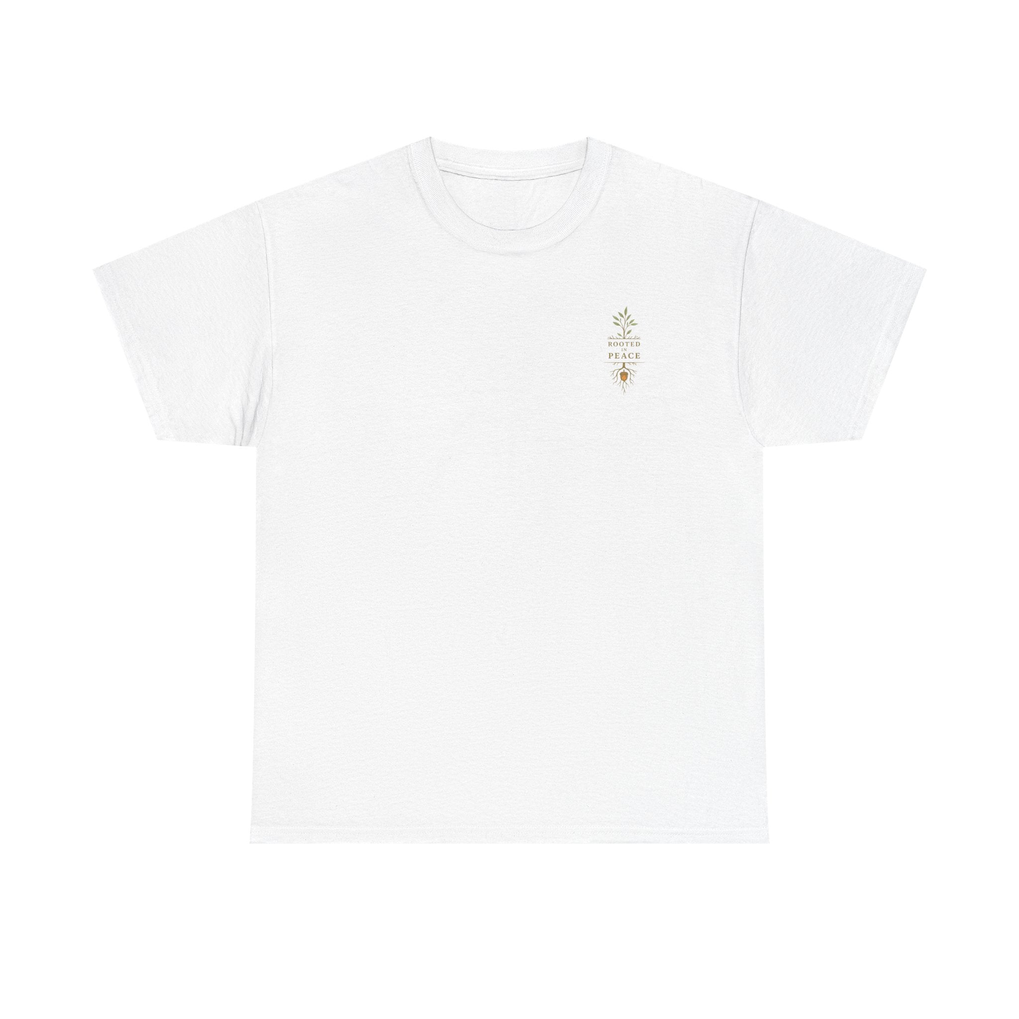 Rooted in Peace T-Shirt — Botanical Tree with Roots Graphic Tee