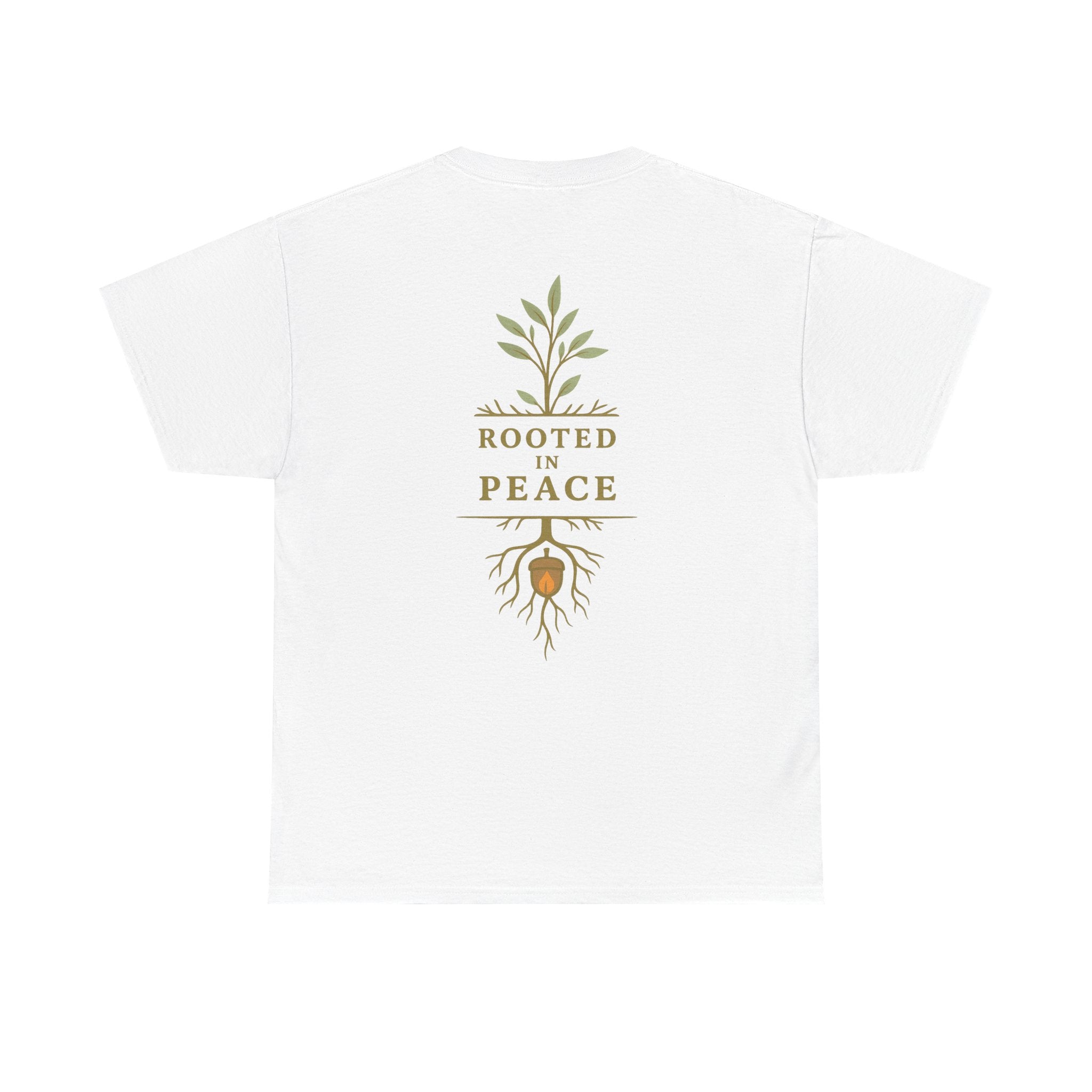 Rooted in Peace T-Shirt — Botanical Tree with Roots Graphic Tee