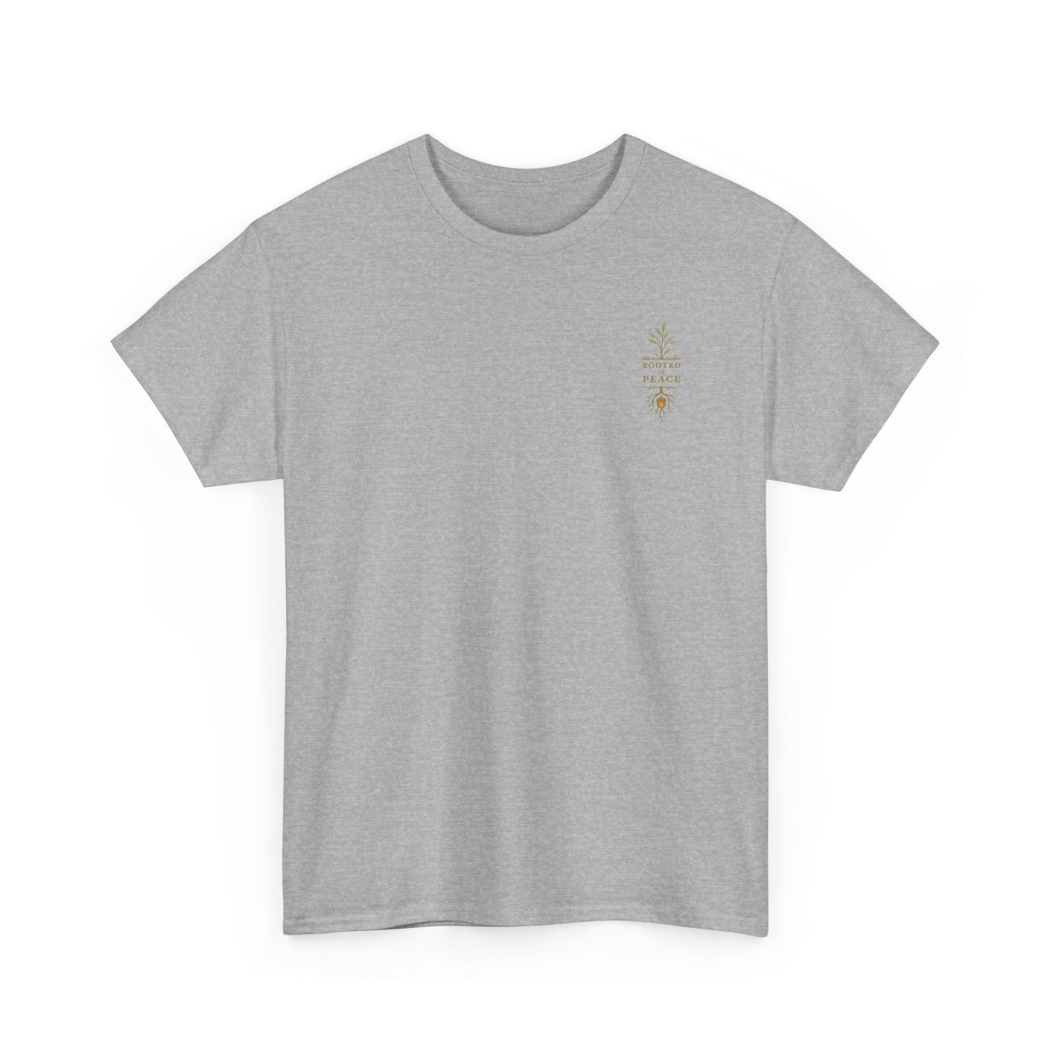 Rooted in Peace T-Shirt — Botanical Tree with Roots Graphic Tee
