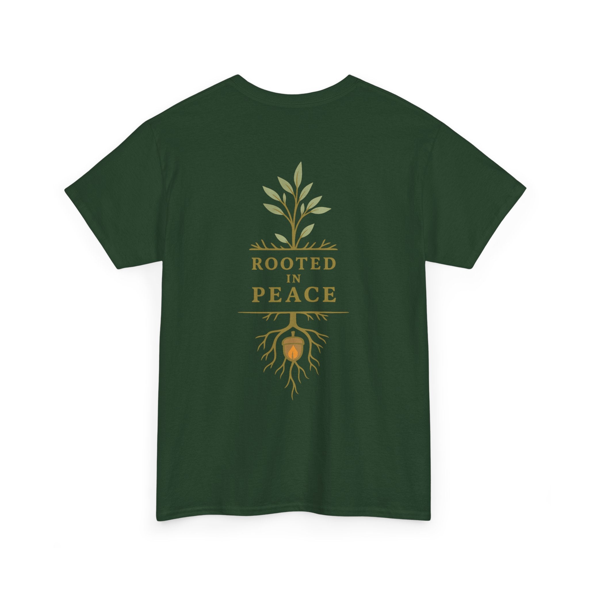 Rooted in Peace T-Shirt — Botanical Tree with Roots Graphic Tee