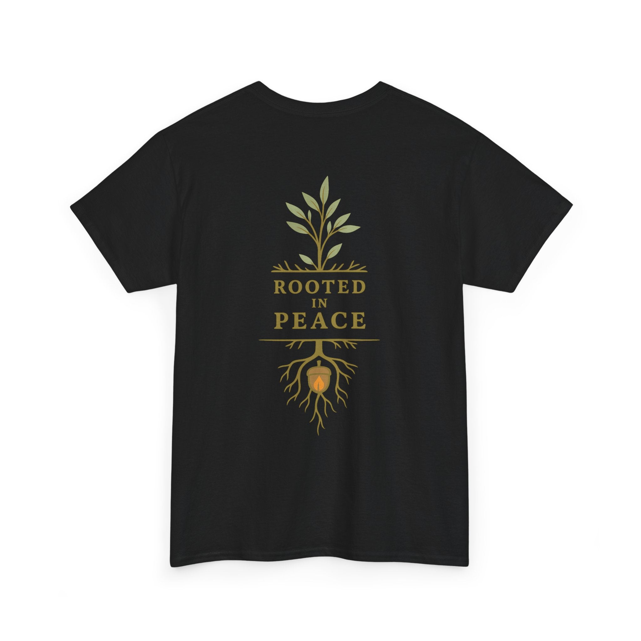 Rooted in Peace T-Shirt — Botanical Tree with Roots Graphic Tee