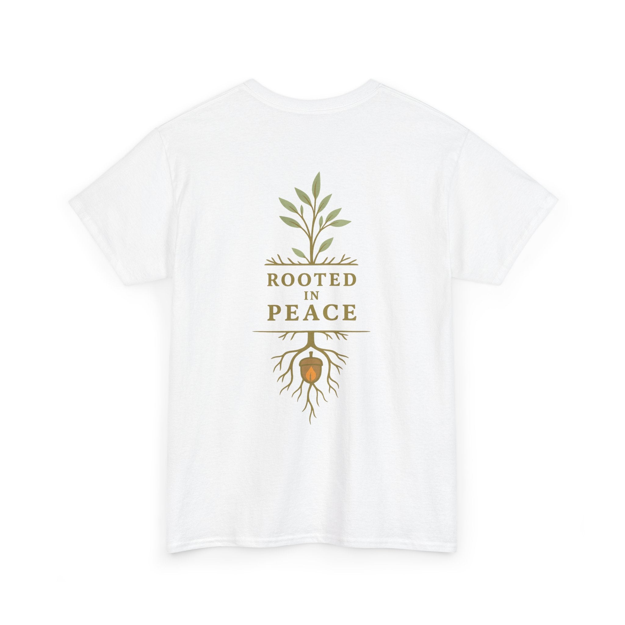 Rooted in Peace T-Shirt — Botanical Tree with Roots Graphic Tee