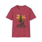 Go Outside T-Shirt — Outdoor Adventure Graphic Tee (Wolf, Mountains, Camping)