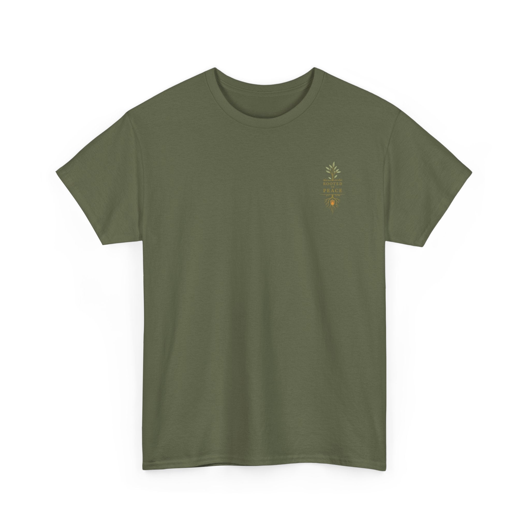 Rooted in Peace T-Shirt — Botanical Tree with Roots Graphic Tee