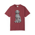 Doodle Sheepdog Graphic T-Shirt — Retro Rust Garment-Dyed Dog Tee
