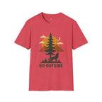 Go Outside T-Shirt — Outdoor Adventure Graphic Tee (Wolf, Mountains, Camping)