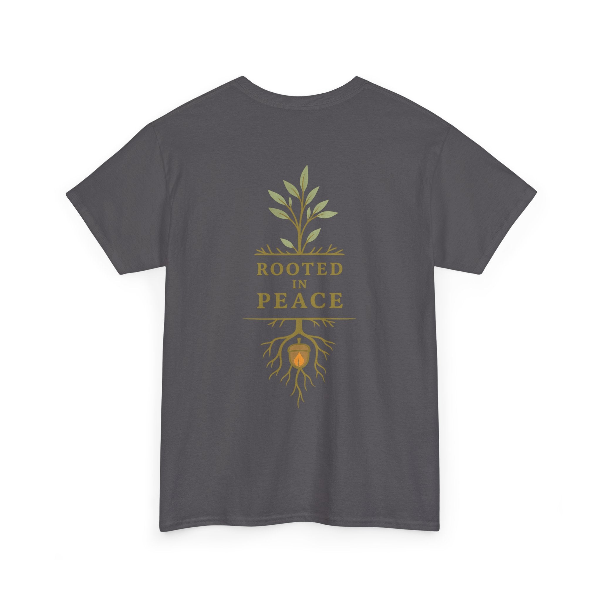 Rooted in Peace T-Shirt — Botanical Tree with Roots Graphic Tee