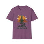 Go Outside T-Shirt — Outdoor Adventure Graphic Tee (Wolf, Mountains, Camping)