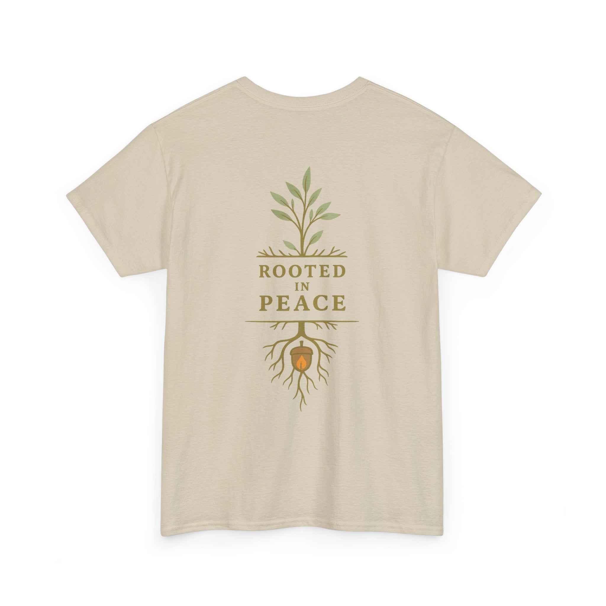 Rooted in Peace T-Shirt — Botanical Tree with Roots Graphic Tee