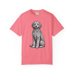 Doodle Sheepdog Graphic T-Shirt — Retro Rust Garment-Dyed Dog Tee