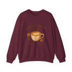 Crewneck Sweatshirt — "I Just Need a Hug in a Mug" Coffee Lover Cozy Pullover