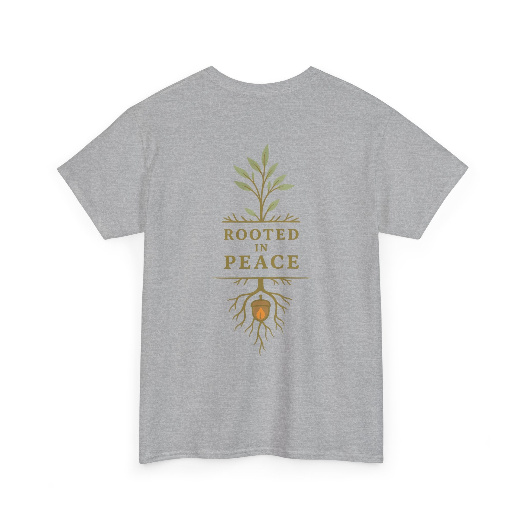 Rooted in Peace T-Shirt — Botanical Tree with Roots Graphic Tee