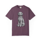 Doodle Sheepdog Graphic T-Shirt — Retro Rust Garment-Dyed Dog Tee