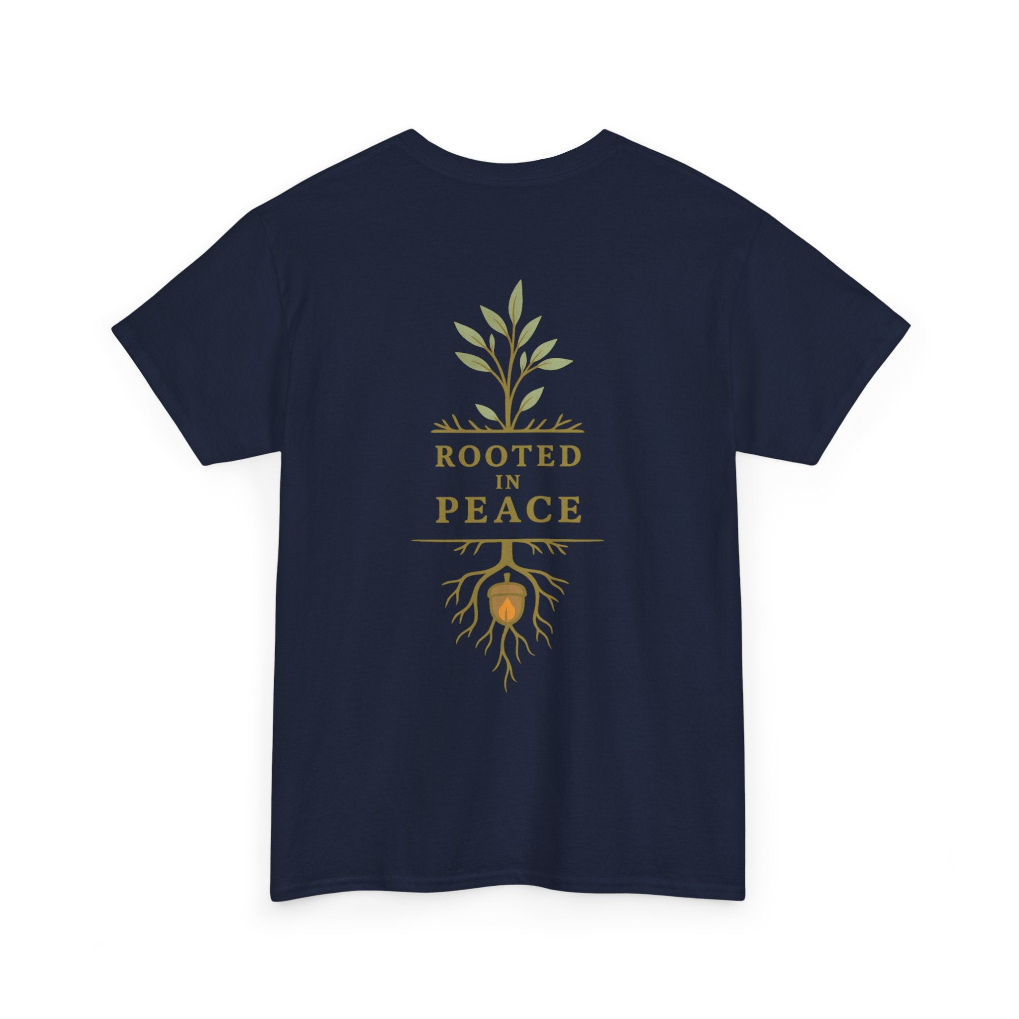 Rooted in Peace T-Shirt — Botanical Tree with Roots Graphic Tee