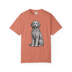 Doodle Sheepdog Graphic T-Shirt — Retro Rust Garment-Dyed Dog Tee