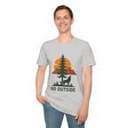 Go Outside T-Shirt — Outdoor Adventure Graphic Tee (Wolf, Mountains, Camping)