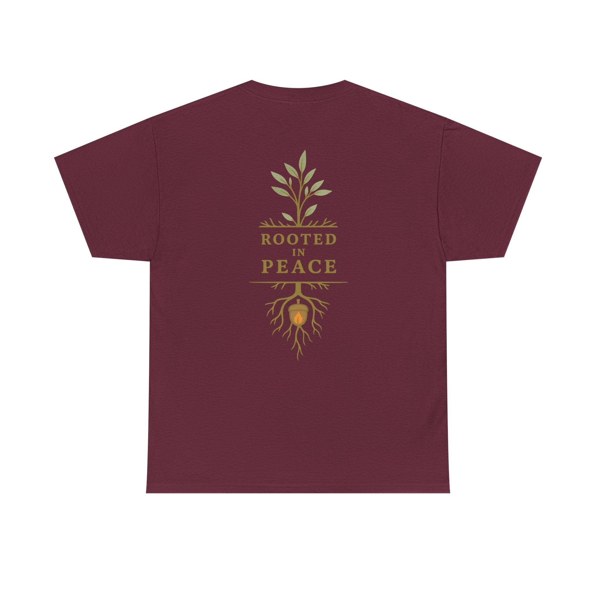 Rooted in Peace T-Shirt — Botanical Tree with Roots Graphic Tee