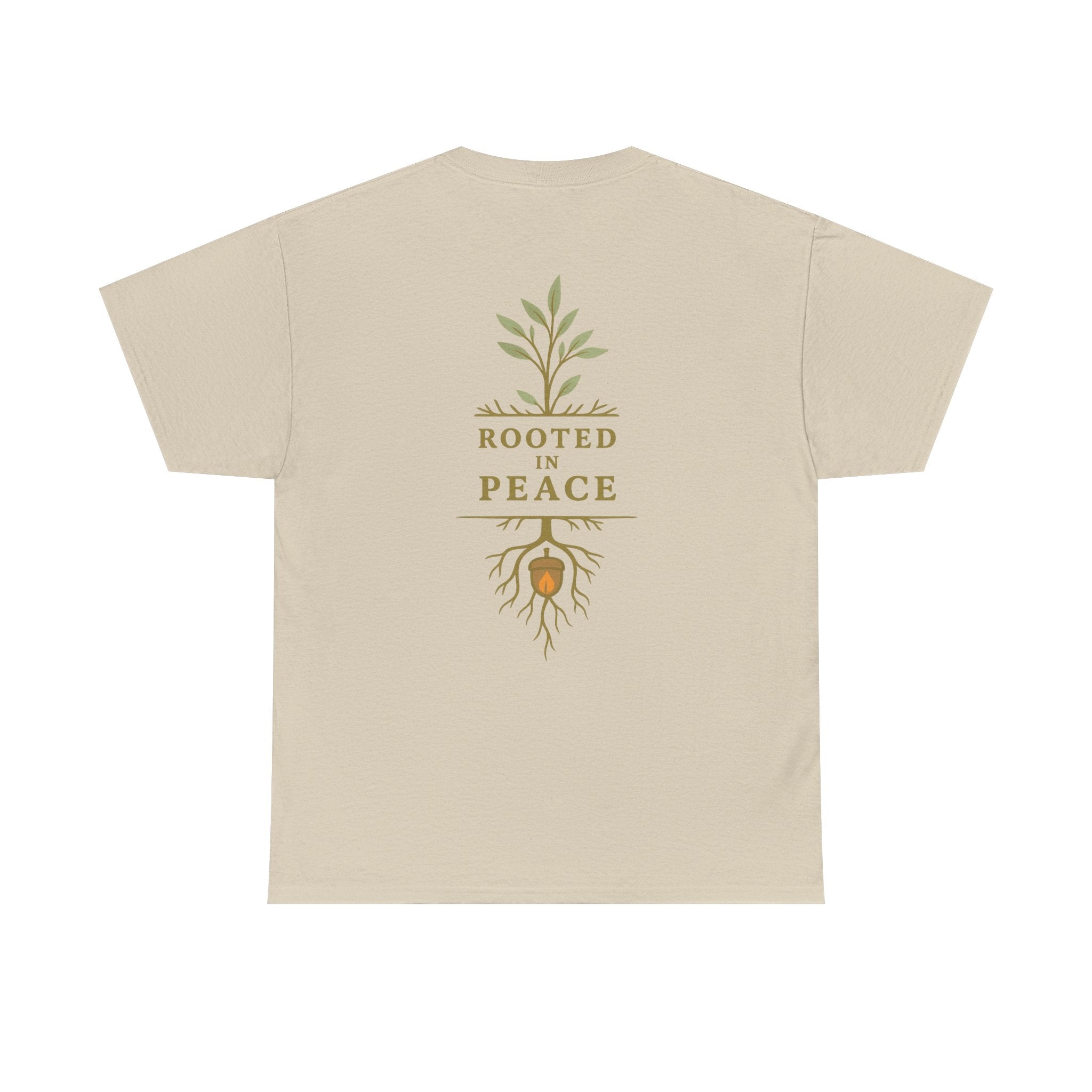 Rooted in Peace T-Shirt — Botanical Tree with Roots Graphic Tee
