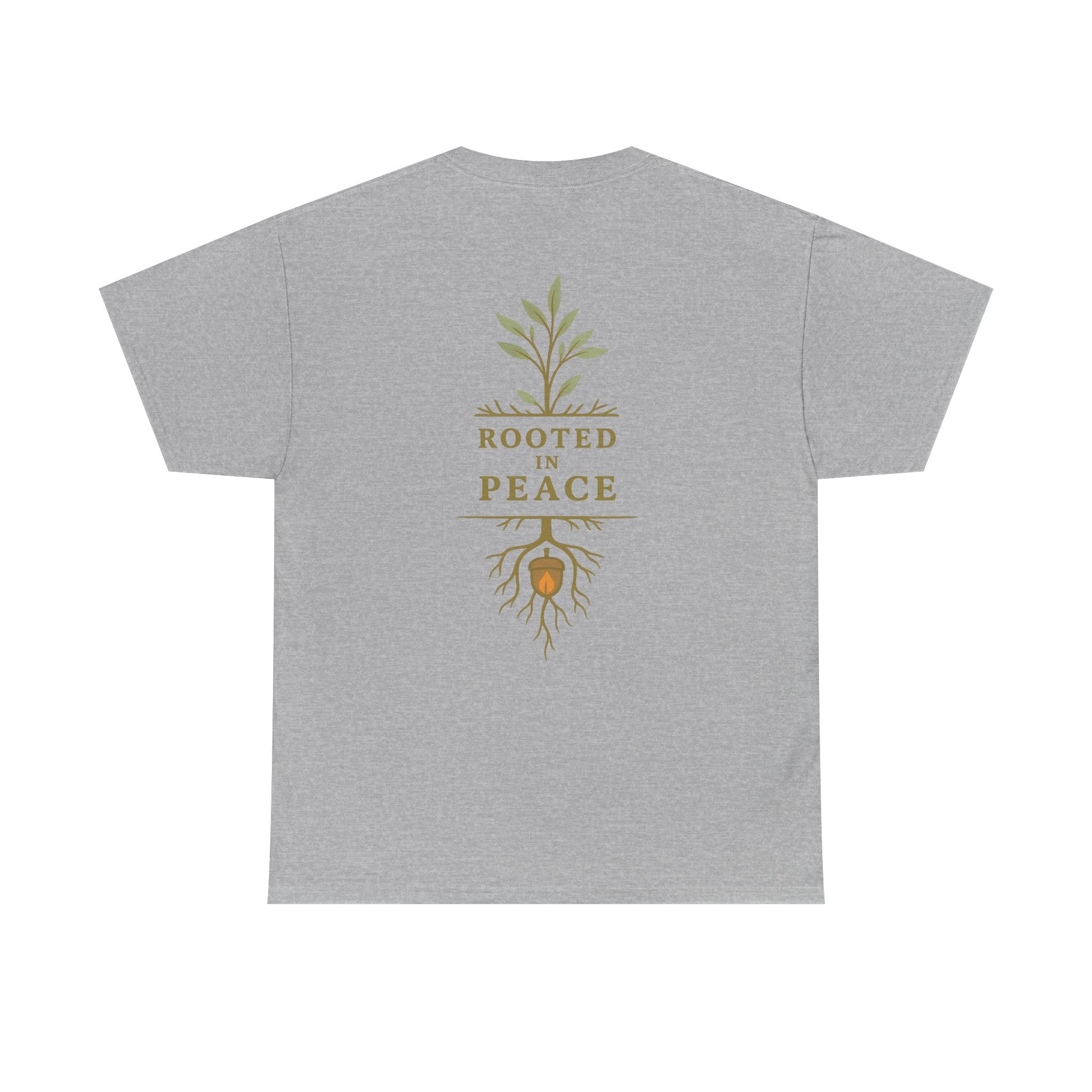 Rooted in Peace T-Shirt — Botanical Tree with Roots Graphic Tee