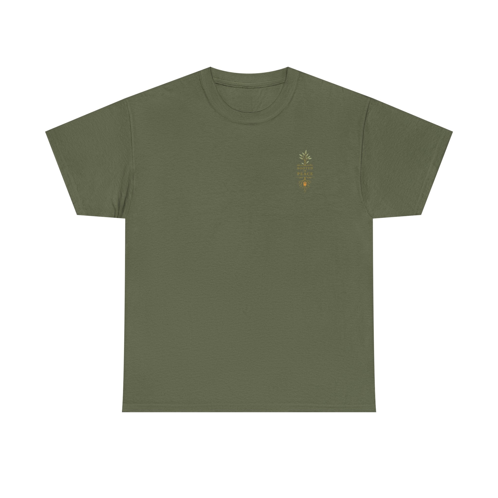 Rooted in Peace T-Shirt — Botanical Tree with Roots Graphic Tee