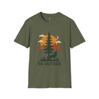Go Outside T-Shirt — Outdoor Adventure Graphic Tee (Wolf, Mountains, Camping)